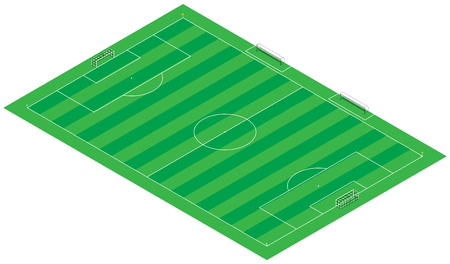 Footbal  soccer  3d Illustration field  stadium  represented 1 1 scale  100m x 65mの写真素材