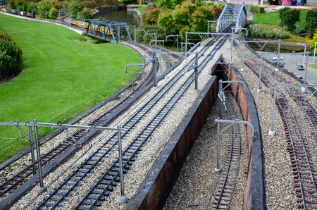 Madurodam miniature park, Railway infrastructure in miniature from Netherlands.のeditorial素材