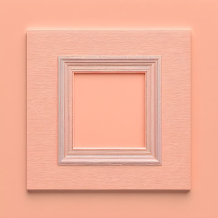 Pink frame on pastel background, 3d render, square imageの素材