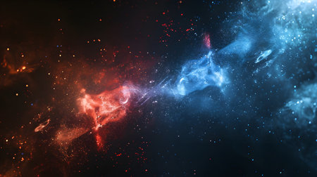 Cosmic space and stars, color cosmic abstract background, 3D renderingの素材