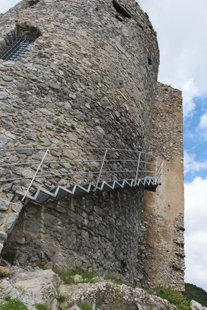 Particolare Bastiglia Castello Arechi a Salernoのeditorial素材