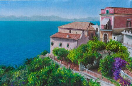 oil on canvas homes to agropoliの写真素材