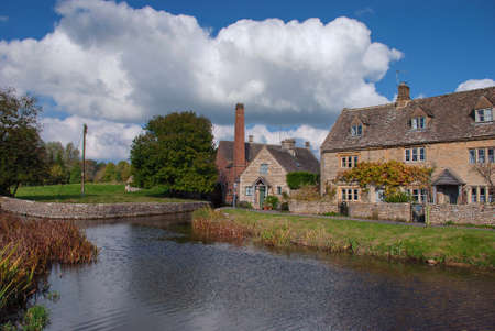 The picturesque village of Lower Slaughter in the Cotswolds, England