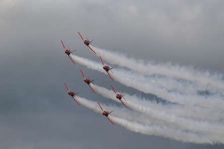 The Spanish Patrulla Ãguila (Eagle Patrol) aerobatic display team
