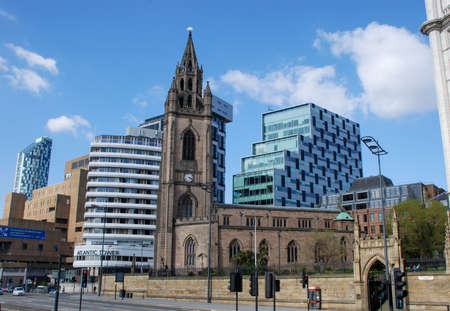 Parish Church of Our Lady and St Nicholas near the waterfront in Liverpool, UKのeditorial素材