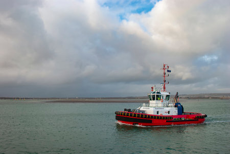 The tug boat Marksman in Portsmouth, UKのeditorial素材