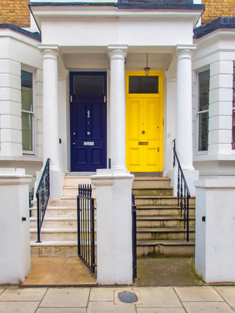 Colourful houses in the Notting Hill area of West Londonのeditorial素材
