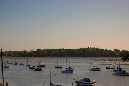 Early morning on the River Deben in Suffolk, UKの写真素材