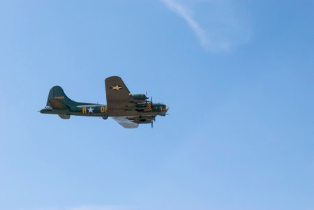The American World War II bomber "Sally B" Boeing B-17G is the only airworthy model in Europeのeditorial素材