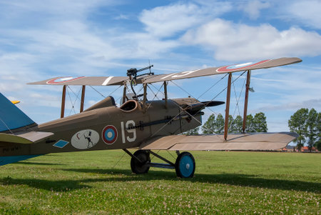 A replica Royal Aircraft Factory SE5 fighter planeのeditorial素材
