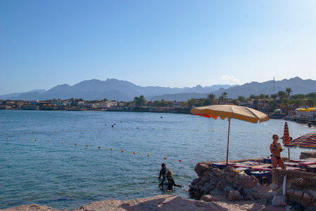 The Red Sea resort of Dahab in the Sinai, Egypt