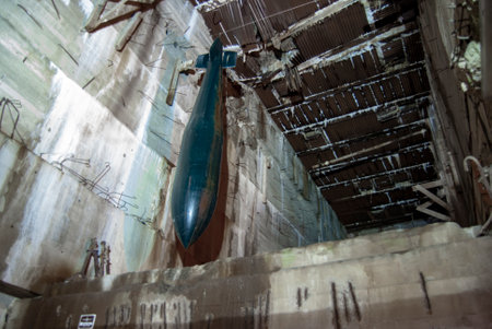 World War 2 relics at Blockhaus d'Eperlecques (Eperlecques Bunker) in Franceのeditorial素材