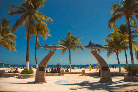 The Centro Playa area of Isla Mujeres near Cancun, Mexicoのeditorial素材