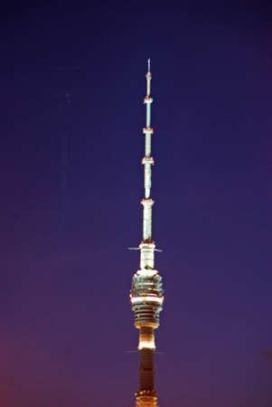 The Ostankino Tower is a television and radio transmitter in Moscow, Russiaのeditorial素材