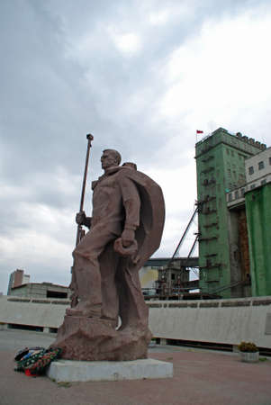 Monument to the Marines outside the Grain Elevator in Volgograd,(formerly Stalingrad), Russiaのeditorial素材
