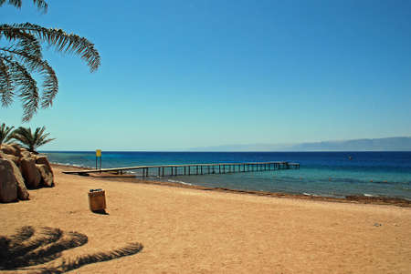 The shores of the Aqaba Marine Park in Jordanの写真素材