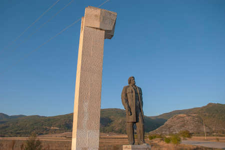 Monument of Dimitar Blagoev near Kazanluk in Bulgariaのeditorial素材