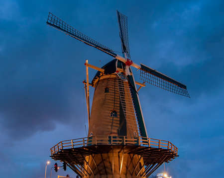 A windmill at dusk in Holland