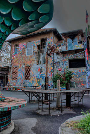 The autonomous social and cultural centre of Metelkova in Ljubljana in Sloveniaのeditorial素材