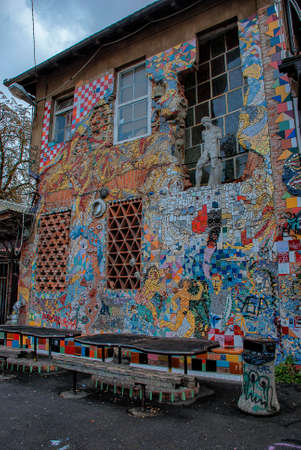The autonomous social and cultural centre of Metelkova in Ljubljana in Sloveniaのeditorial素材