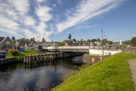 The town of Fort Augustus at the southern end of Loch Ness in the Scottish Highlands, UKの写真素材