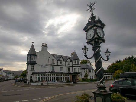 The Fowler Memorial Clock in Ullapool, Scottish Highlands, UKのeditorial素材