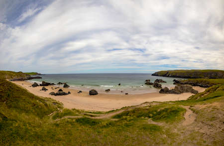 The beach at Sango Bay on the north coast of Scotland, UKの写真素材