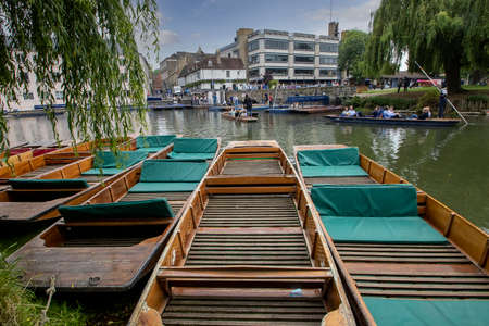 Punts on the River Cam in Cambridge, UK