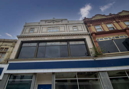 The derelict Edwardian era Co-operative building in the centre of Ipswich, Suffolk, UK