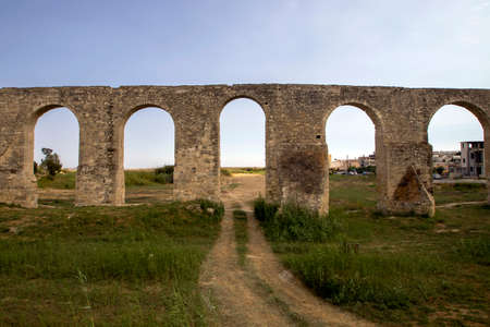 The 18th century Kamares Aqueduct in Larnaca, Cyprus