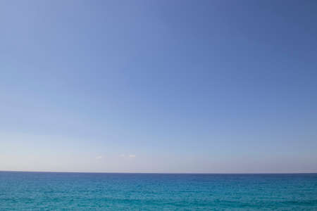 Looking to the horizon over the Mediterranean Sea in Cyprusの写真素材