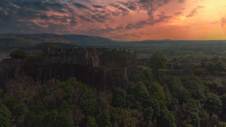 Sunset at Stirling Castle in Scotland, UKのeditorial素材