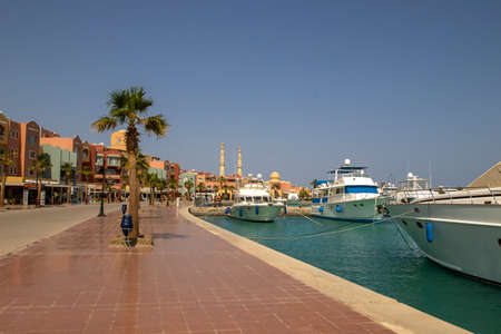 The marina in the resort of Hurghada in Egyptのeditorial素材