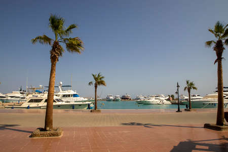 The marina in the resort of Hurghada in Egyptのeditorial素材