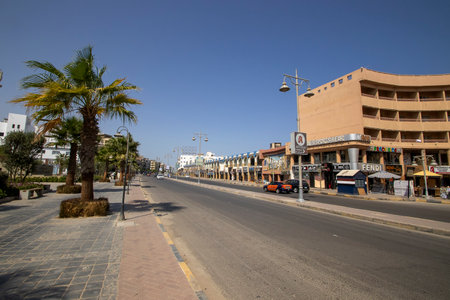 Views of downtown area of the Red Sea resort of Hurghada in Egyptのeditorial素材