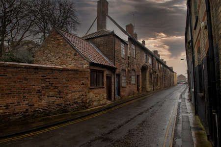 The 15th century Priory Lane Cottages are the last remains of the Benedictine Priory in Kings Lynn, Norfolk, UKのeditorial素材