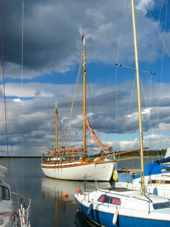 Leisure boats moored at Kristianopel harbour in Blekinge, Sweden