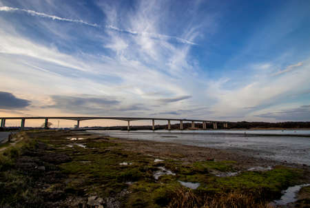 Sunset over the Orwell Bridge near Ipswich, UK