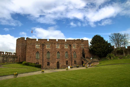 The gardens of the historic Shrewsbury Castle in Shropshire, UKのeditorial素材