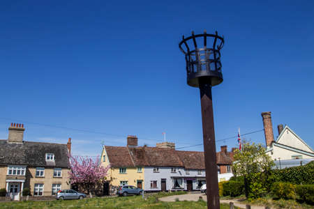 A beacon in an English village to celebrate the Queen's Platinum Jubilee in 2022のeditorial素材
