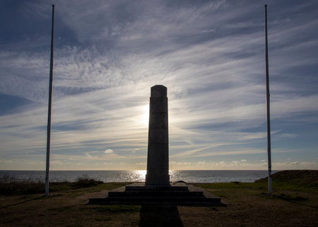 The memorial presented to the local residents by the United States at Slapton Sands in Devon, UKのeditorial素材