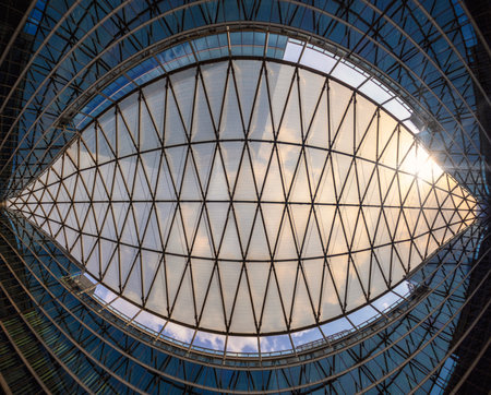 The magnificent roof of Palazzo Lombardia in Milan, Italy