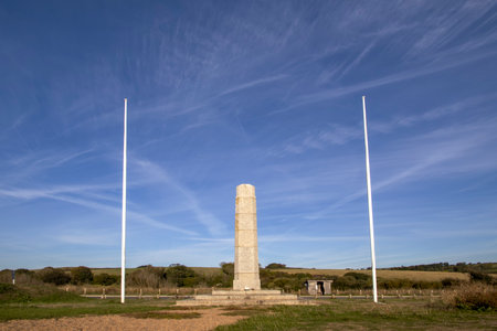 The memorial presented to the local residents by the United States at Slapton Sands in Devon, UKのeditorial素材