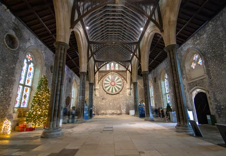 The Round Table in the Great Hall in Winchester, Hampshire, UKのeditorial素材
