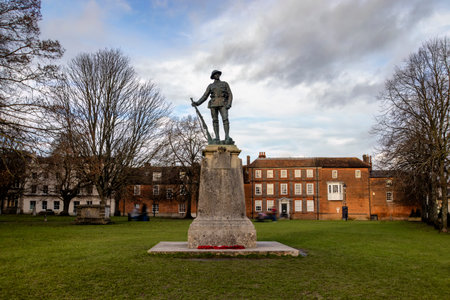 The King's Royal Rifle Corp Memorial in the grounds of Winchester Cathedral, Hampshire, UKのeditorial素材