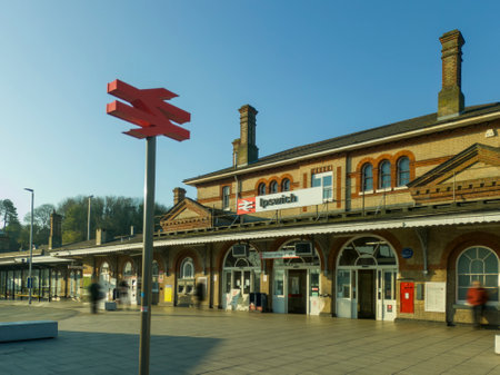 The entrance to the main railway station in Ipswich, Suffolk, UKのeditorial素材