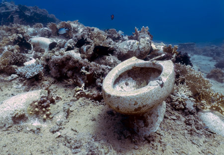 Cargo from the wreck of the Yolanda at the tip of the Sinai Peninsula in Egyptの写真素材