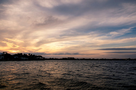 Sunset at the Boynton Inlet at Boynton Beach in Florida, USAの写真素材