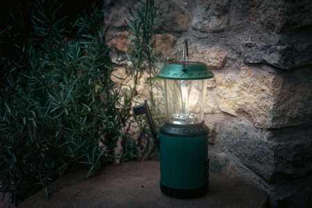 amping light or lantern , solar powered and wind up ,outdoor gadget for glamping outside next to...