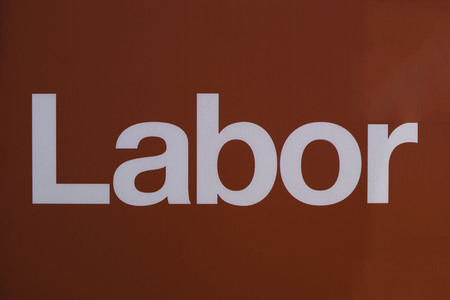 Red & white letters Labor political party Australiaのeditorial素材